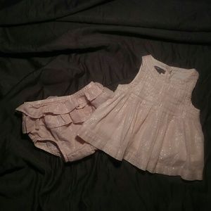 Baby gap pink gold dress with bloomers